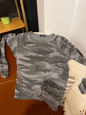 Buffalo David Bitton Gray Camo Knit Long Sleeve